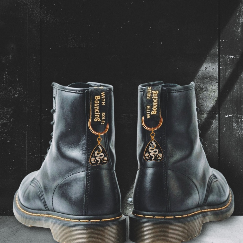 Handmade Gothic Snake Planchette Boot Charms for Doc Martens (Pair)